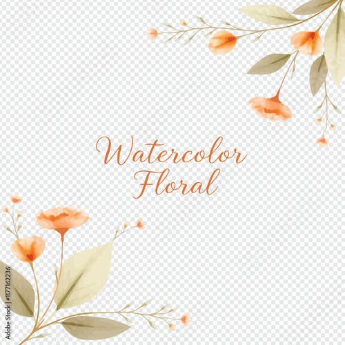 Watercolor Vector Floral Elements - Handcrafted Botanical Set