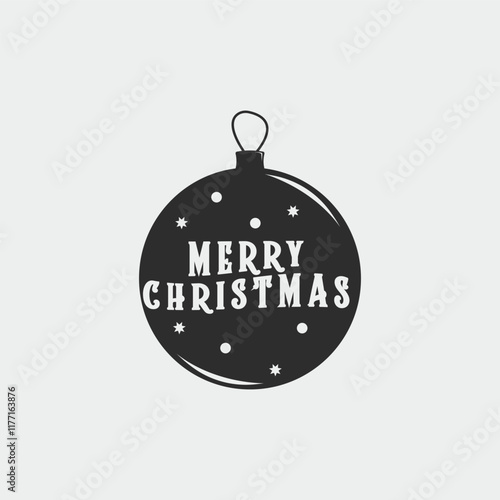 christmas ball logo vintage vector illustration template icon graphic design