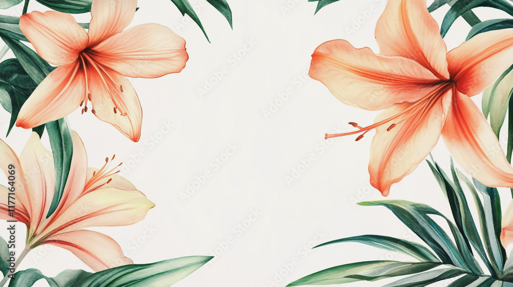 Obraz premium wedding invitation card background vector. Minimal hand painted watercolor botanical flowers texture template background. Design for wedding, vip cover, poster, rsvp moderncard.Valentine's Day