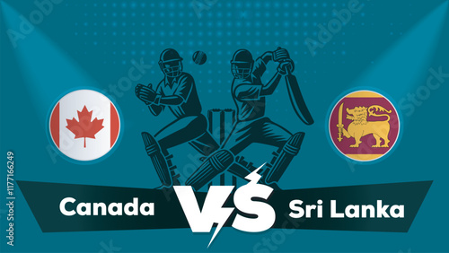 Canada VS Sri Lanka , Sri Lanka Vs Canada cricket match , Cricket match concept with creative illustration.eps