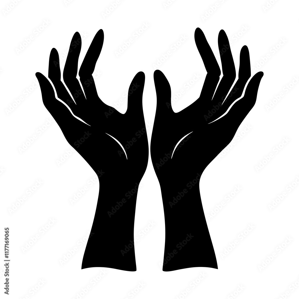 Fototapeta premium Hopeful Hands vector silhouette