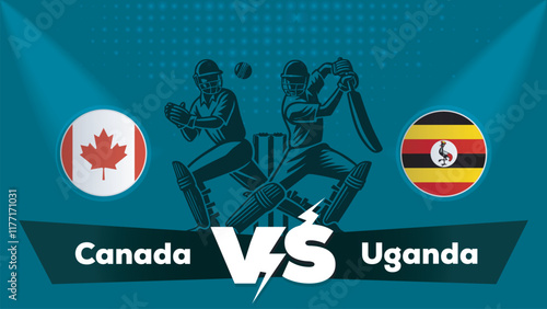 Canada Vs Uganda , Uganda VS Canada cricket match , Cricket match concept with creative illustration.eps