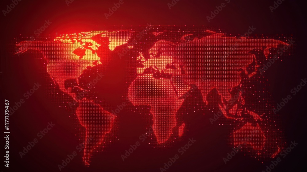 Obraz premium Abstract global technology background. Points composed like world map. Digital innovation concept for your design.