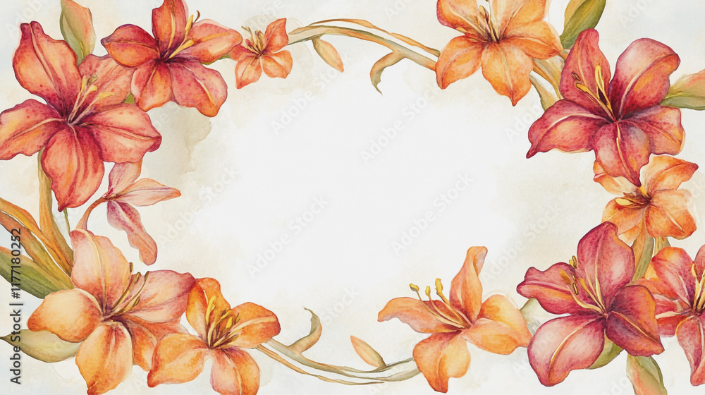 Obraz premium wedding invitation card background vector. Minimal hand painted watercolor botanical flowers texture template background. Design for wedding, vip cover, poster, rsvp moderncard.Valentine's Day