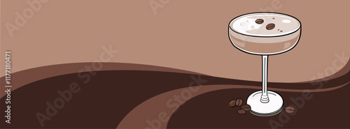 Mocha mousse banner graphic. Isolated vector illustration.