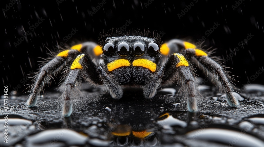 Fototapeta premium Jumping spider macro : vivid detail color
