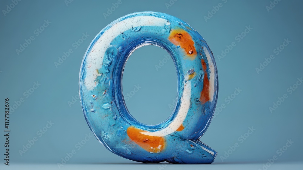 The letter Q. 3 D. Children's illustration. The letter Q. 3 D. Children's illustration.