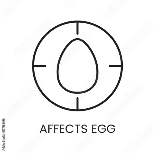 An egg icon in vector, symbolizing the effect of treatment on pest eggs, with an editable stroke