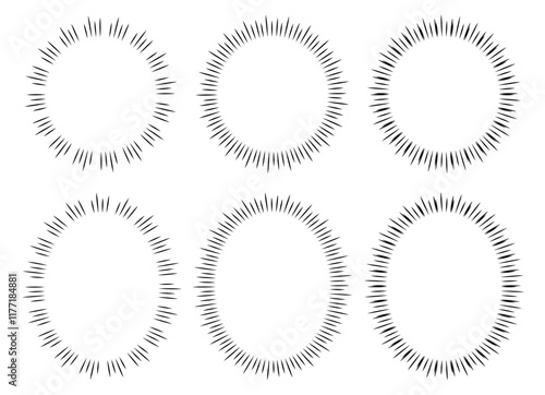 ウニフラッシュの吹き出し　白黒　manga flash speech bubble.