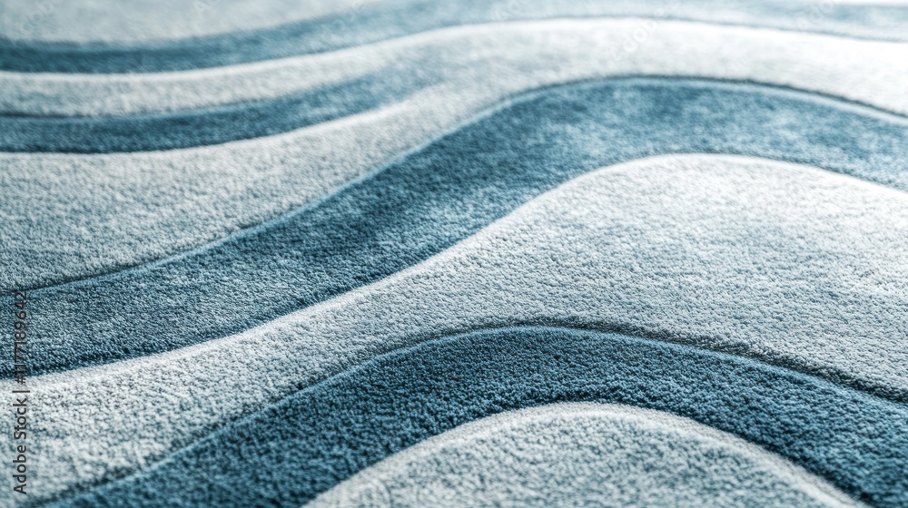 Soft Blue Textile Surface with Elegant Flowing Wave Patterns Soft Blue Textile Surface with Elegant Flowing Wave Patterns