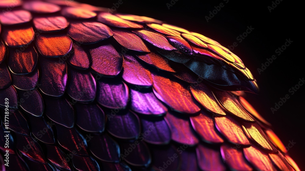 Fototapeta premium Iridescent scales with vibrant colors
