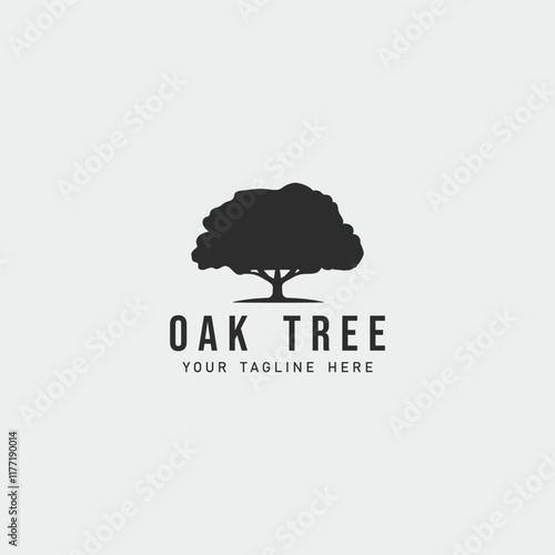 oak tree logo vintage vector illustration template icon design