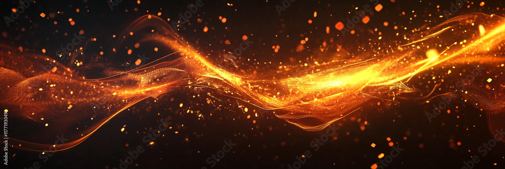 Obraz premium Bright orange waves create a dynamic visual effect