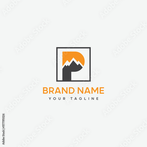 Letter P Mount Logo Vector design