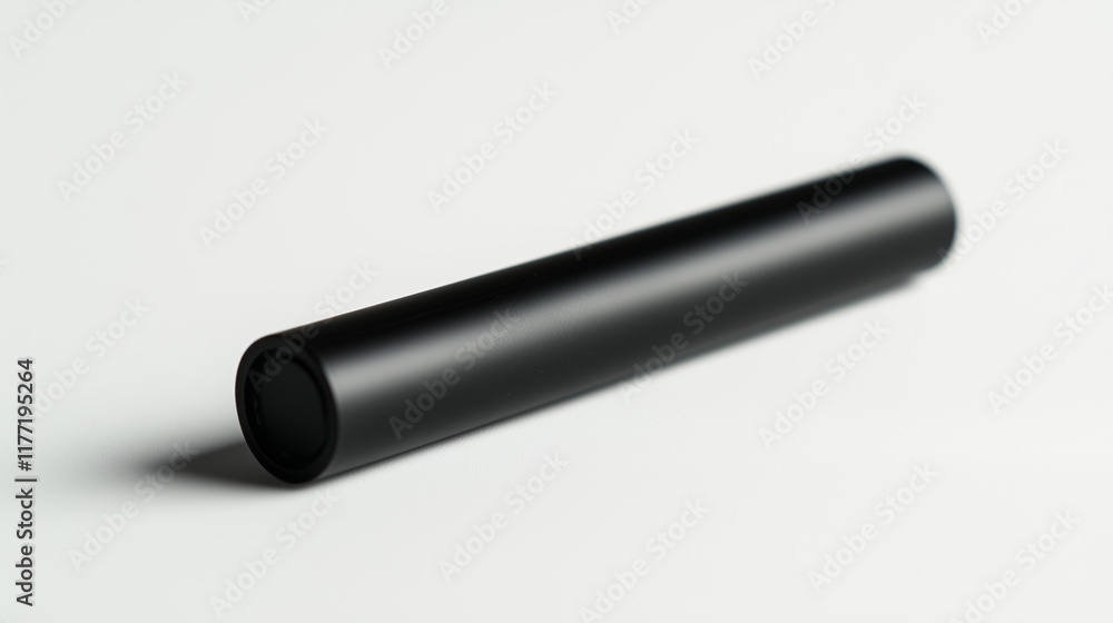 A sleek black cylindrical object is placed on a clean, light surface, featuring a smooth finish and minimal design, suggesting functionality and elegance in simplicity. A sleek black cylindrical object is placed on a clean, light surface, featuring a smooth finish and minimal design, suggesting functionality and elegance in simplicity.