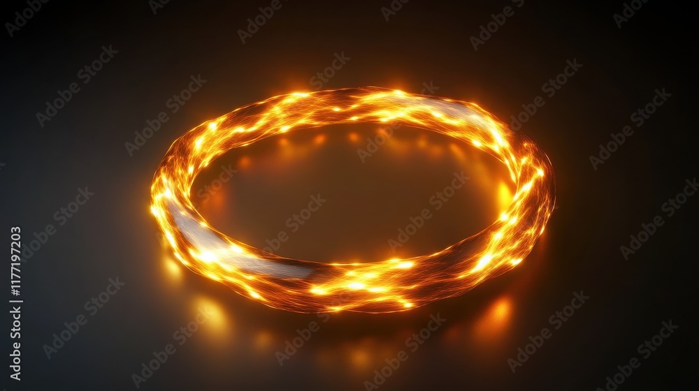 Abstract glowing digital circle on dark background. Technology and communication concept. 3D Rendering Abstract glowing digital circle on dark background. Technology and communication concept. 3D Rendering