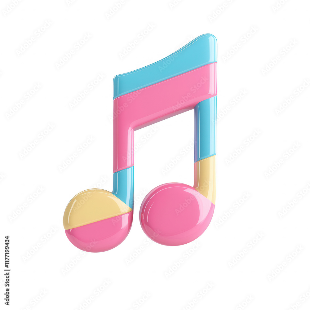 Naklejka premium Colorful musical note icon designed for various graphic projects., isolated on a transparent background.