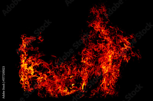 Obraz na płótnie yellow, orange and red Fire flame isolated on background w salonie