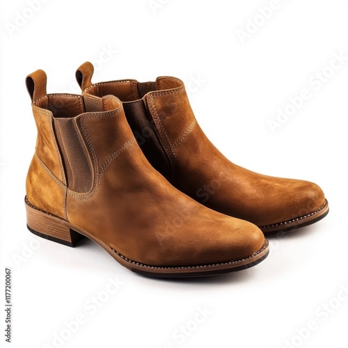 Stylish brown leather ankle boots designed for comfort and versatility for casual outings photo