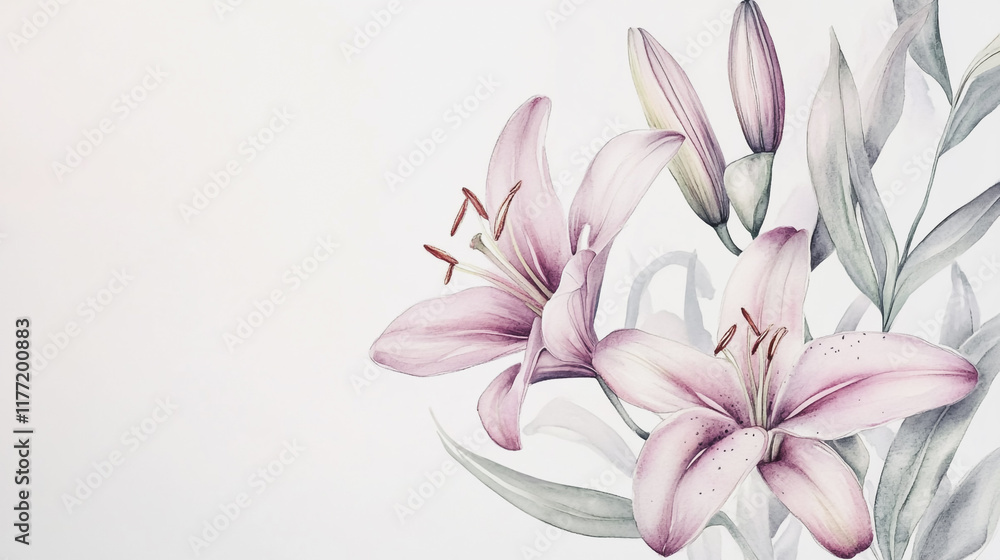 Obraz premium wedding invitation card background vector. Minimal hand painted watercolor botanical flowers texture template background. Design for wedding, vip cover, poster, rsvp moderncard.Valentine's Day