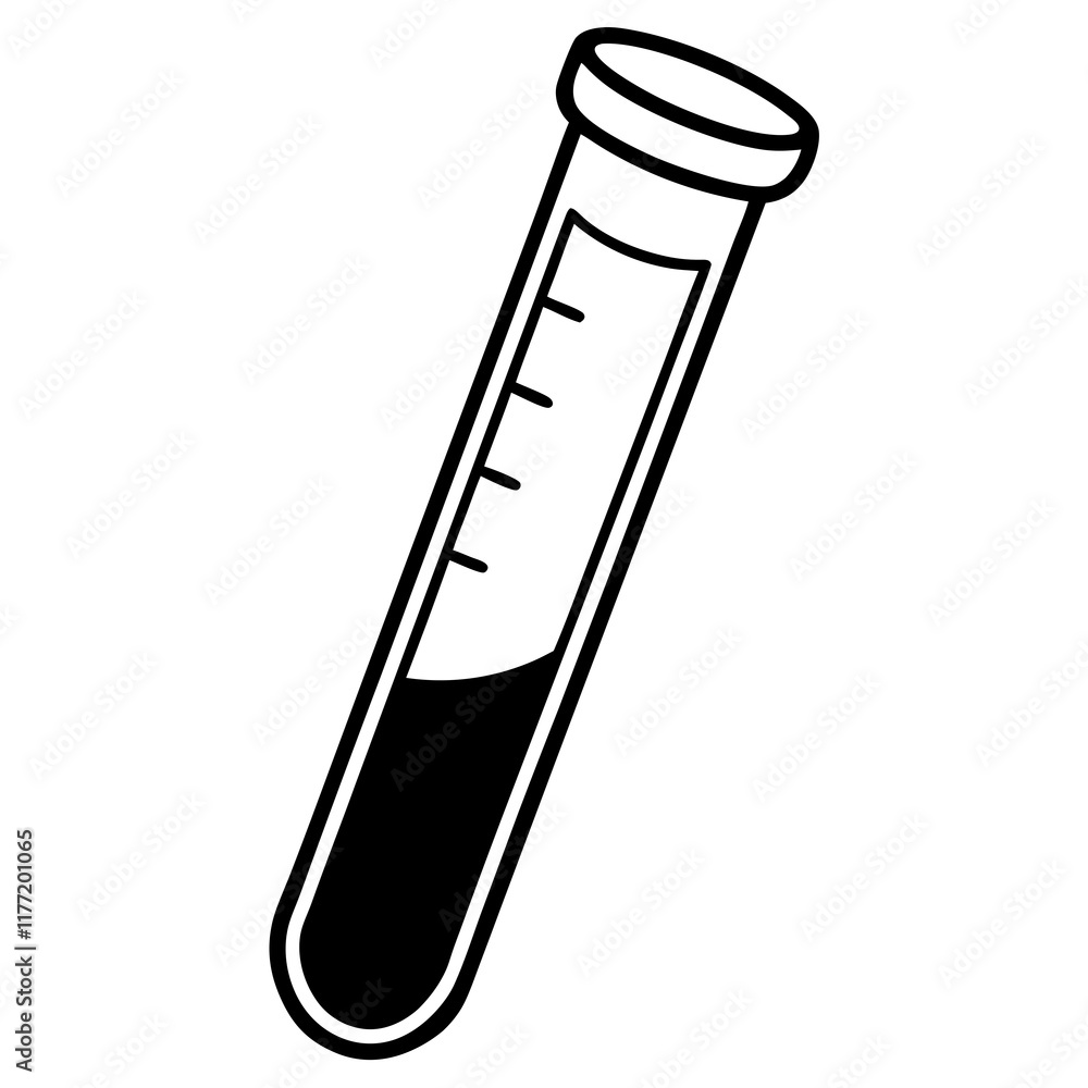 Clean and Simple Test Tube Outline Vector Clean and Simple Test Tube Outline Vector