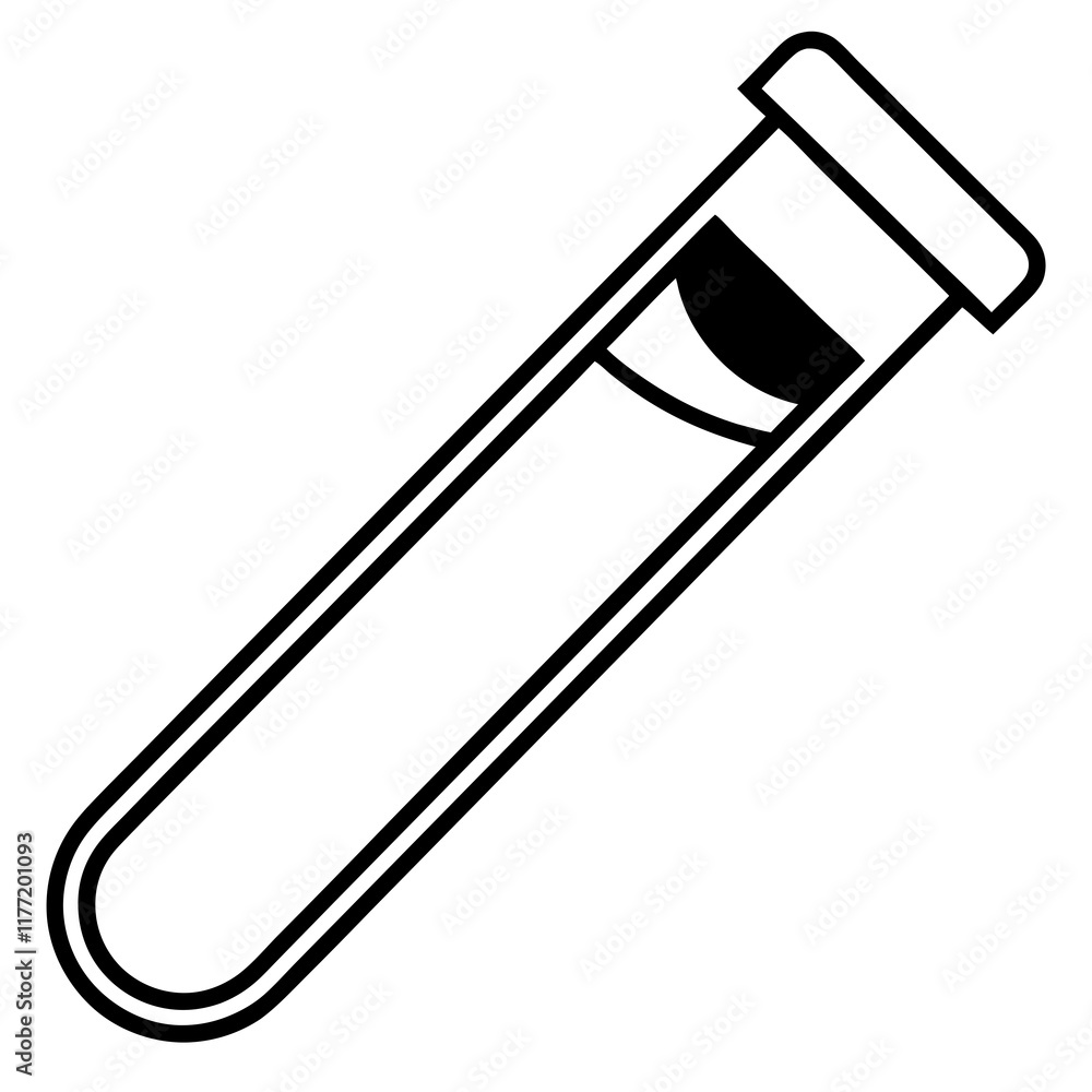 Clean and Simple Test Tube Outline Vector Clean and Simple Test Tube Outline Vector