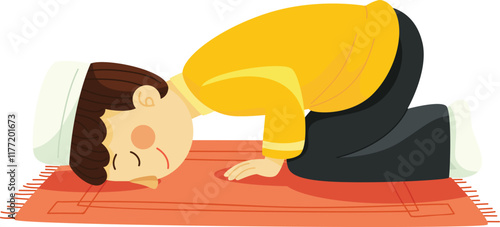 A muslim man is praying