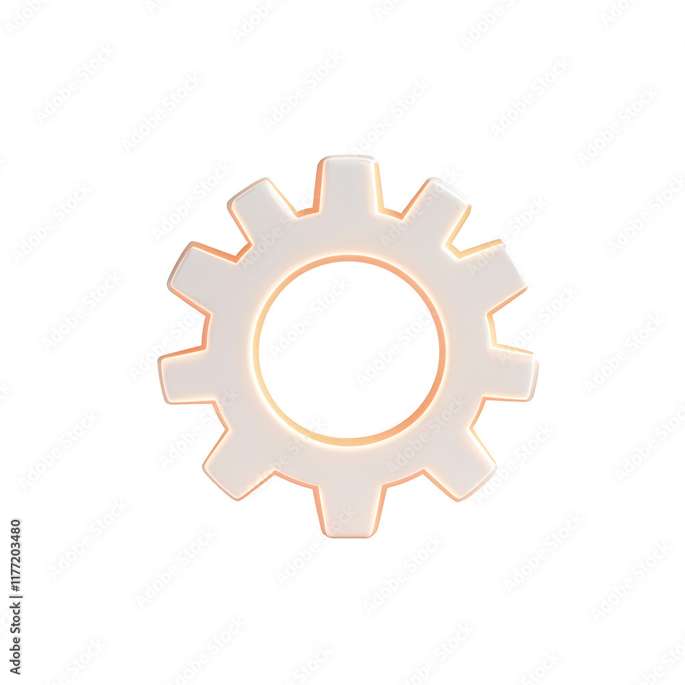A clean and modern gear icon symbolizing technology and engineering solutions., isolated on a transparent background. A clean and modern gear icon symbolizing technology and engineering solutions., isolated on a transparent background.