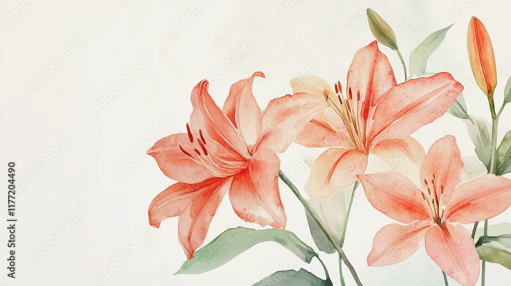 Obraz premium wedding invitation card background vector. Minimal hand painted watercolor botanical flowers texture template background. Design for wedding, vip cover, poster, rsvp moderncard.Valentine's Day