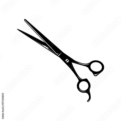 Haircut scissors. Barber tool. Vector isolated illustration on white background.eps