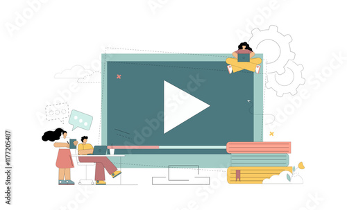 Motion design concept. Video content creation. Motion designer job.eps