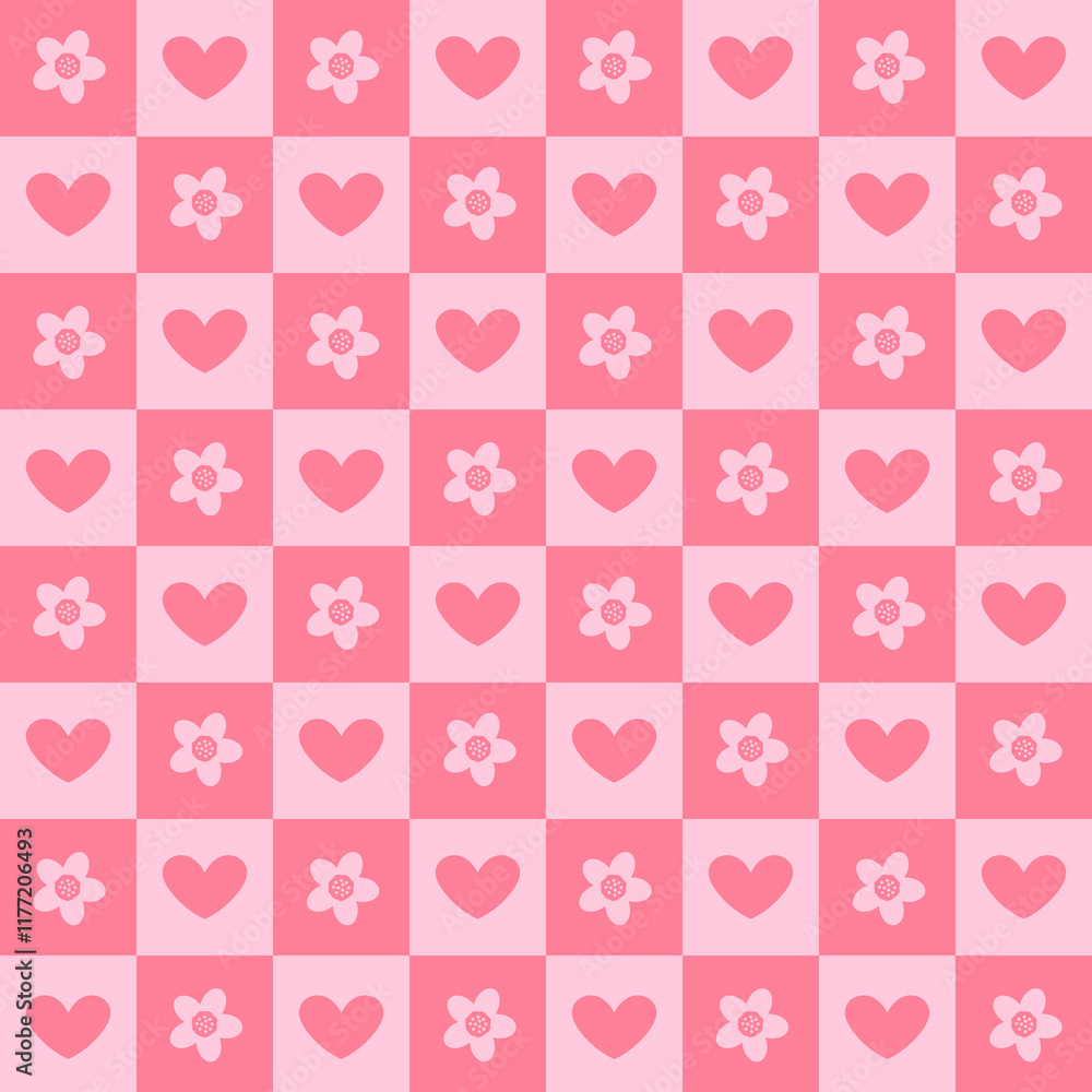 Valentine's Day Seamless Pattern, Pink and White Seamless Pattern, Digital Paper for Backgrounds Valentine's Day Seamless Pattern, Pink and White Seamless Pattern, Digital Paper for Backgrounds