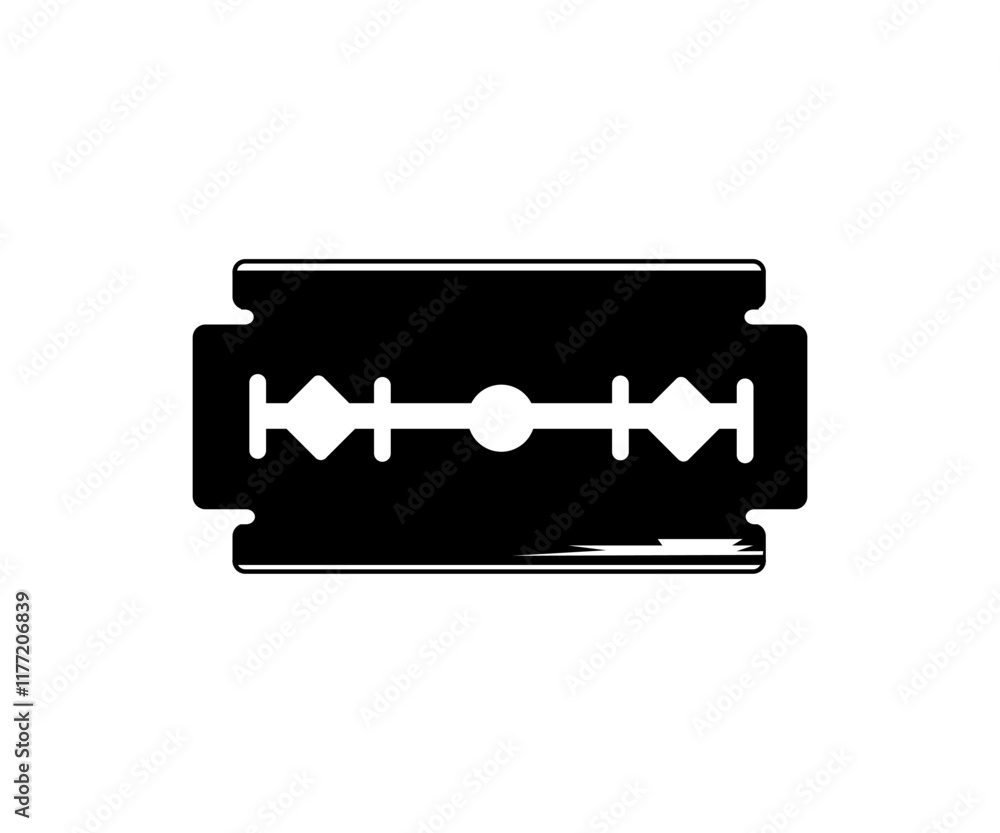 Replaceable blade. Barber tool. Vector isolated illustration on white background.eps Replaceable blade. Barber tool. Vector isolated illustration on white background.eps