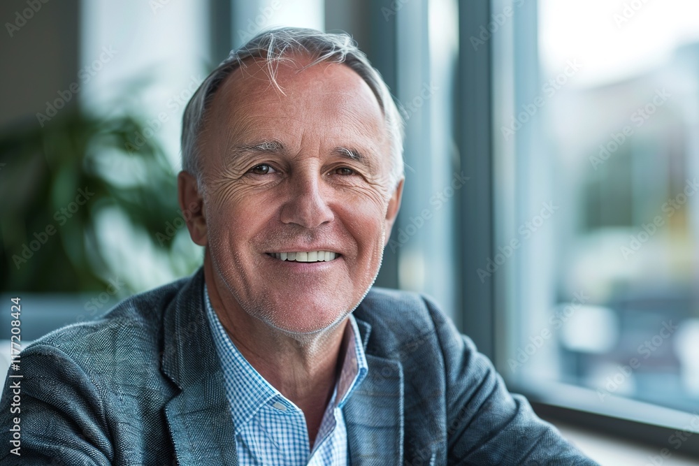 Smiling confident older business man of middle age, mature entrepreneur or bank manager Smiling confident older business man of middle age, mature entrepreneur or bank manager