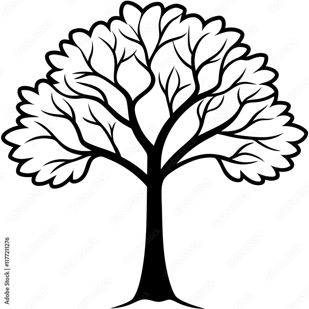 Obraz premium Elegant Line Art Trees for Vector Graphics