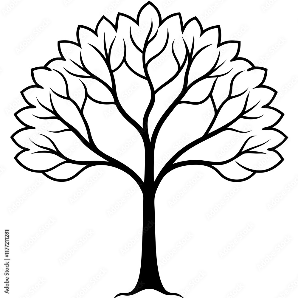 Obraz premium Elegant Line Art Trees for Vector Graphics