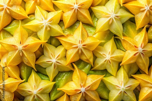 Wallpaper Mural Aerial View of Sliced Starfruit Arranged in a Star Shape, Vibrant Yellow Fruit, Healthy Food Photography Torontodigital.ca