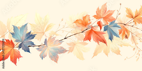 Modern watercolor leaf painting, suitable for background design.