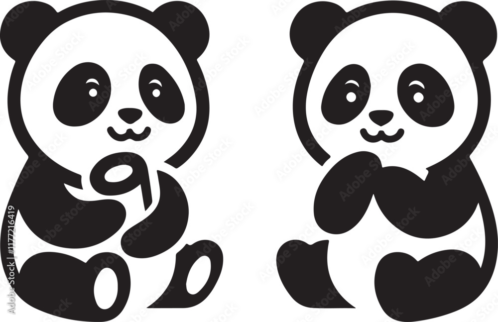 Cute Panda Illustration: Perfect for Nature-Inspired Designs Cute Panda Illustration: Perfect for Nature-Inspired Designs