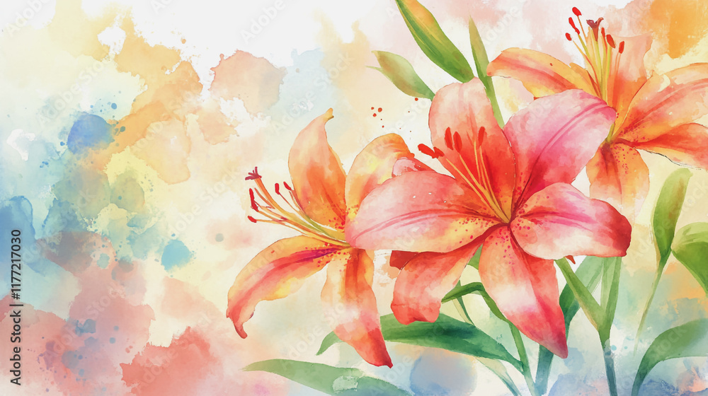Obraz premium wedding invitation card background vector. Minimal hand painted watercolor botanical flowers texture template background. Design for wedding, vip cover, poster, rsvp moderncard.Valentine's Day