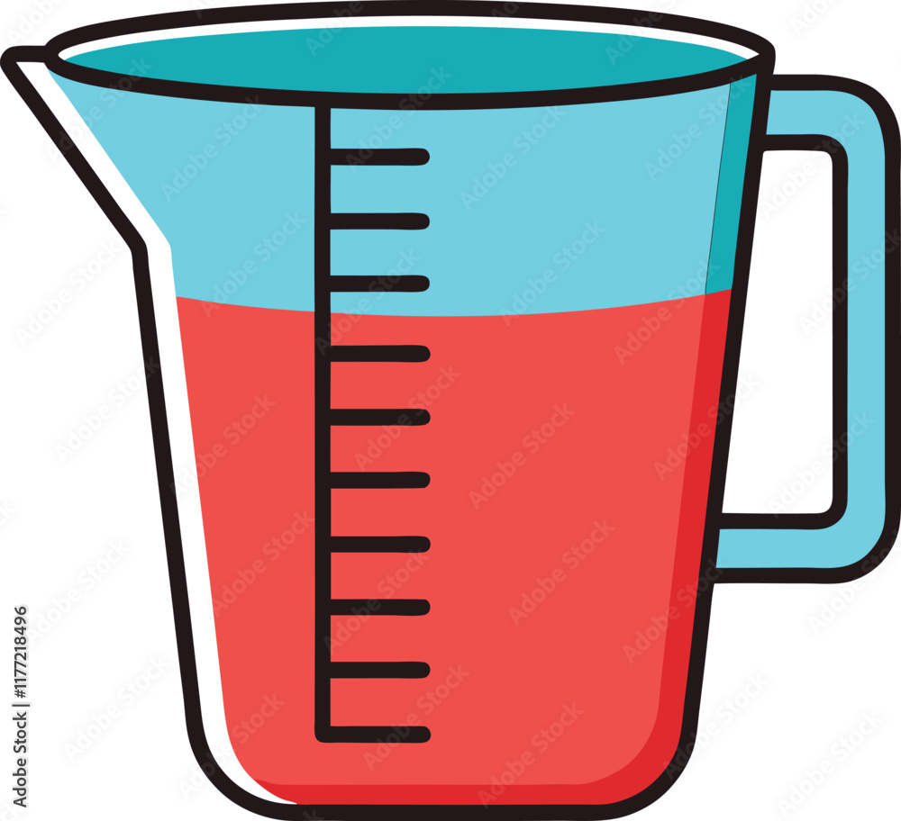 Measuring Cup illustration, with solid color outline silhouette vector Measuring Cup illustration, with solid color outline silhouette vector