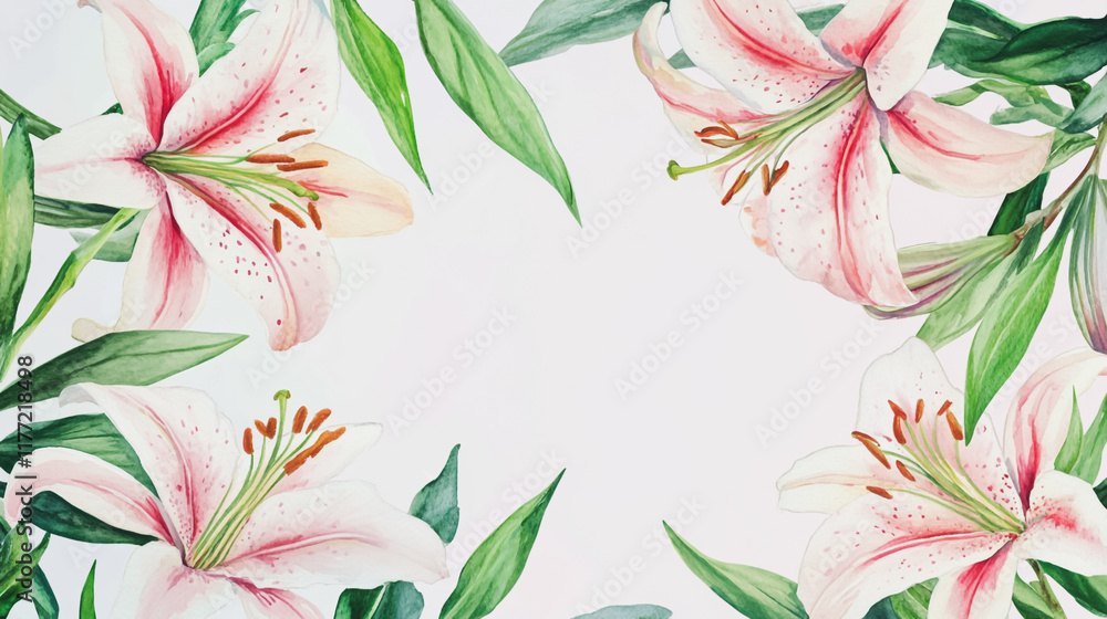 Fototapeta premium wedding invitation card background vector. Minimal hand painted watercolor botanical flowers texture template background. Design for wedding, vip cover, poster, rsvp moderncard.Valentine's Day