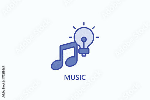 Music isolated vector, icon or logo sign symbol illustration