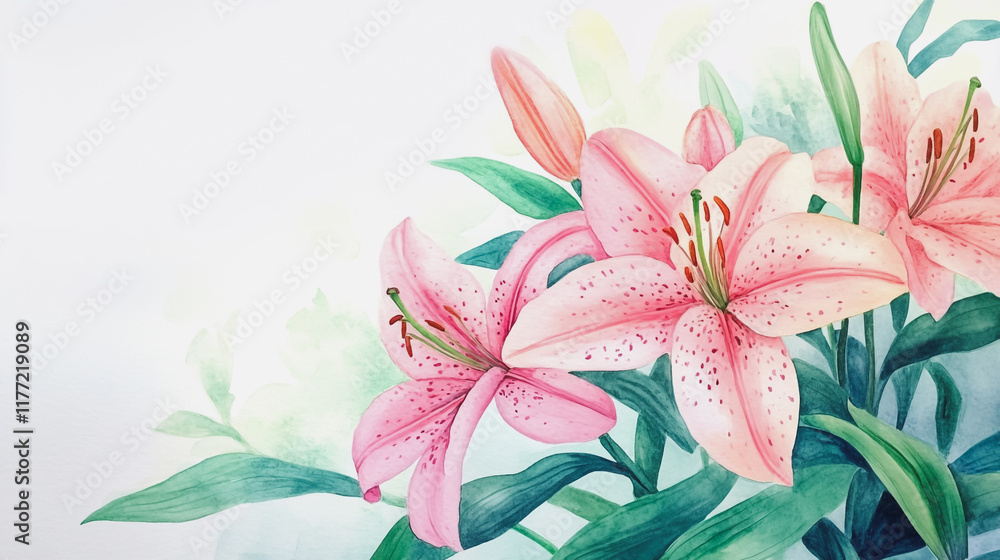 Obraz premium wedding invitation card background vector. Minimal hand painted watercolor botanical flowers texture template background. Design for wedding, vip cover, poster, rsvp moderncard.Valentine's Day