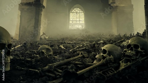 illustration skulls killed bones human people crypt cemetery war burial skull bone grave human cemetery death skeleton ossuary cemetery skull dead catacomb burial tomb scarey horror skittish