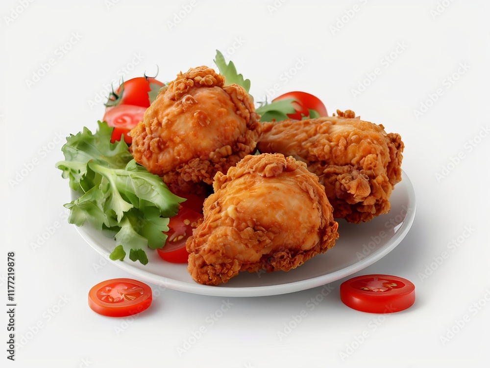 Delicious tasty fast food chicken and french fries sale promotion
