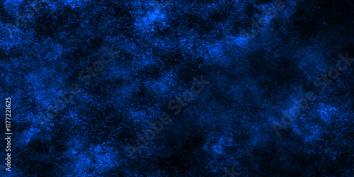 Abstract blue wall grunge background, Nebules blue texture decorative Venetian stucco for backgrounds, deep shiny blue and black dreamlike abstract fantasy under water background, dark blue concrete.
