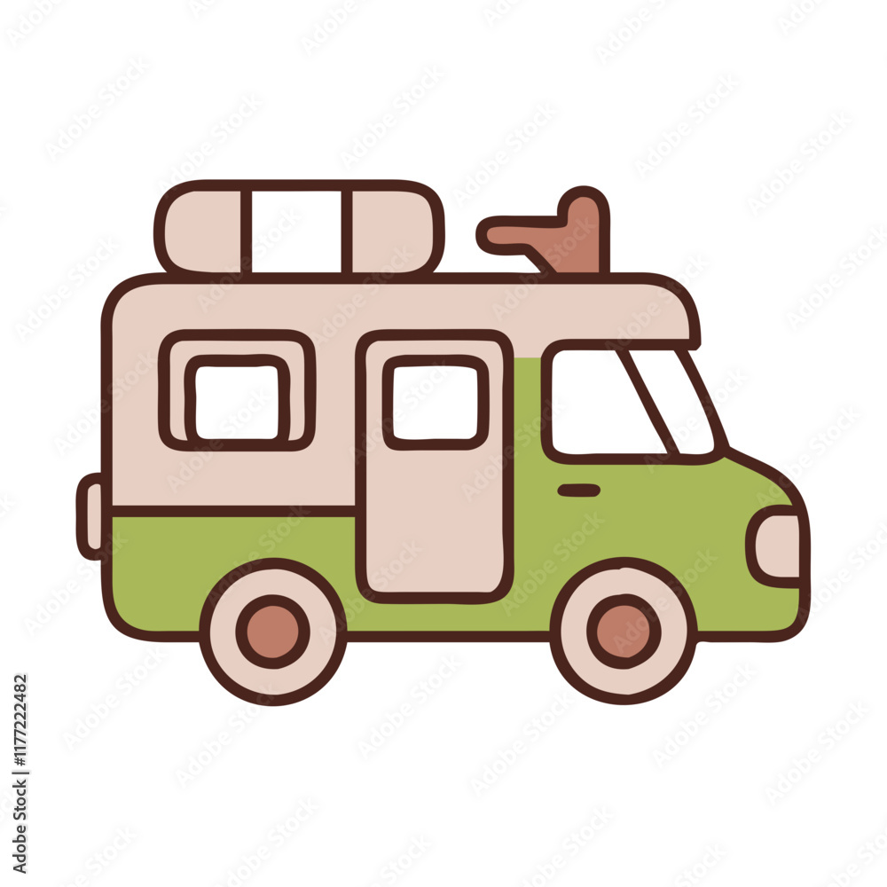 Campervan in green and beige tones Campervan in green and beige tones