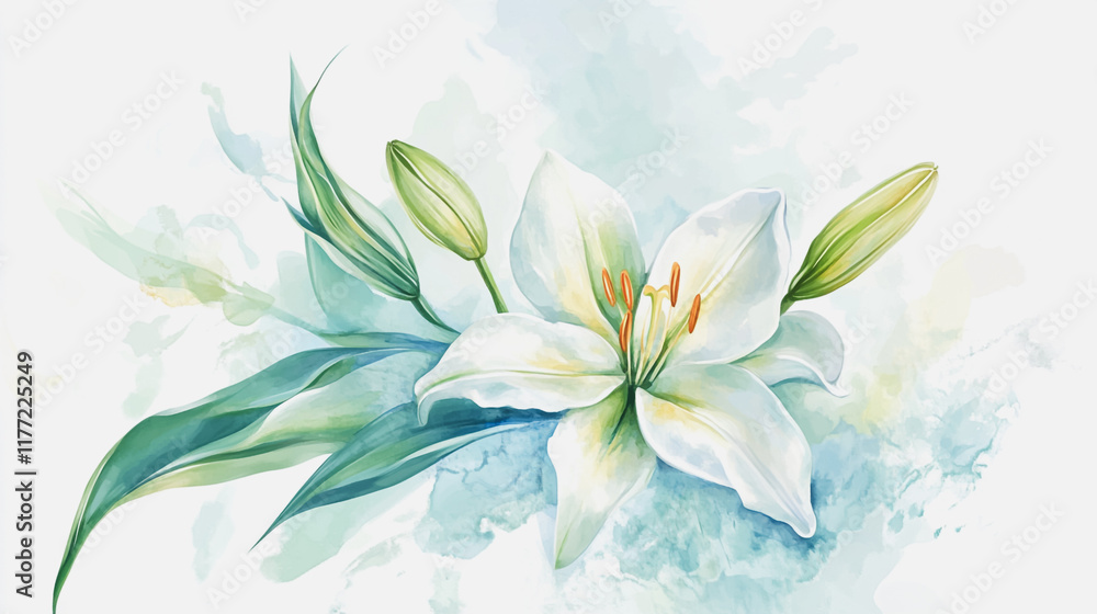 Obraz premium wedding invitation card background vector. Minimal hand painted watercolor botanical flowers texture template background. Design for wedding, vip cover, poster, rsvp moderncard.Valentine's Day