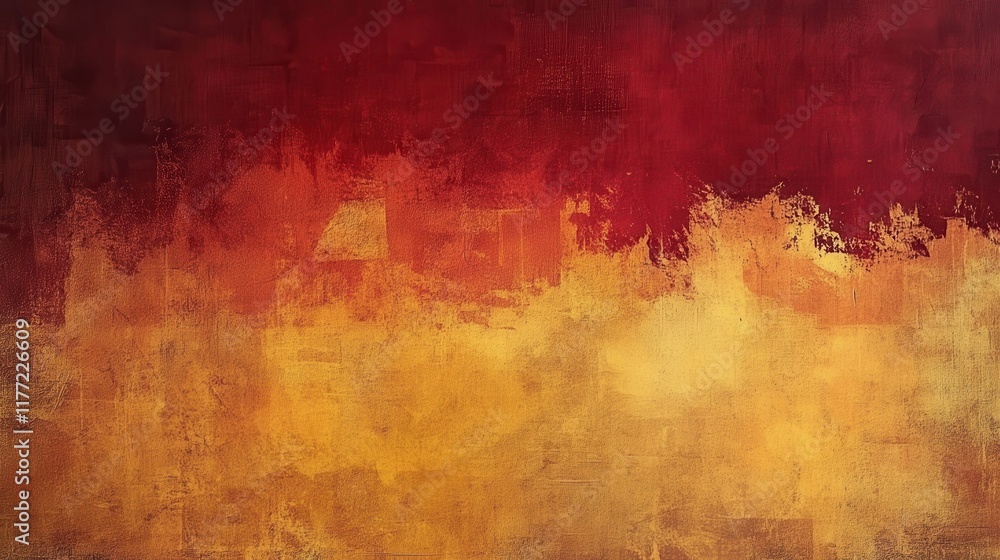 Obraz premium Warm gradient background blending amber and red hues creates a vibrant atmosphere